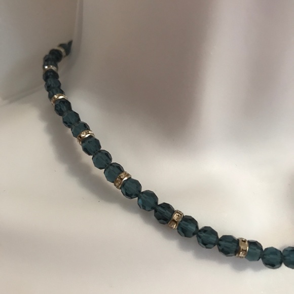 Swarovski Navy Necklace silver accents is NWT - Picture 2 of 6